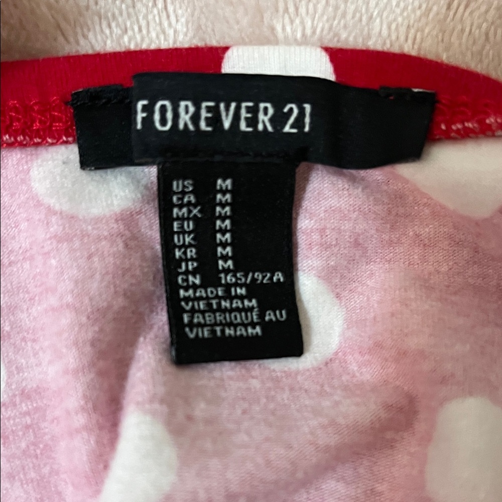 Forever 21 Polka Dot Sweetheart Bralette Tank Crop Top medium Red - Picture 7 of 8
